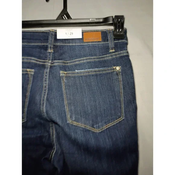 NWT Judy Blue Heavenly Jeans Womens 1/25 Blue Dark Wash High Waist Flare Raw Hem - Picture 6 of 9